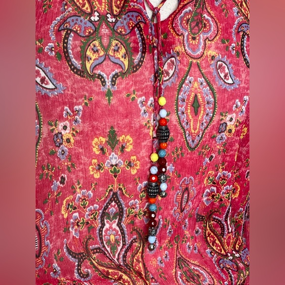 SUNRISE The Kooples Summer Blossom Red Tie Neck - Picture 3 of 6